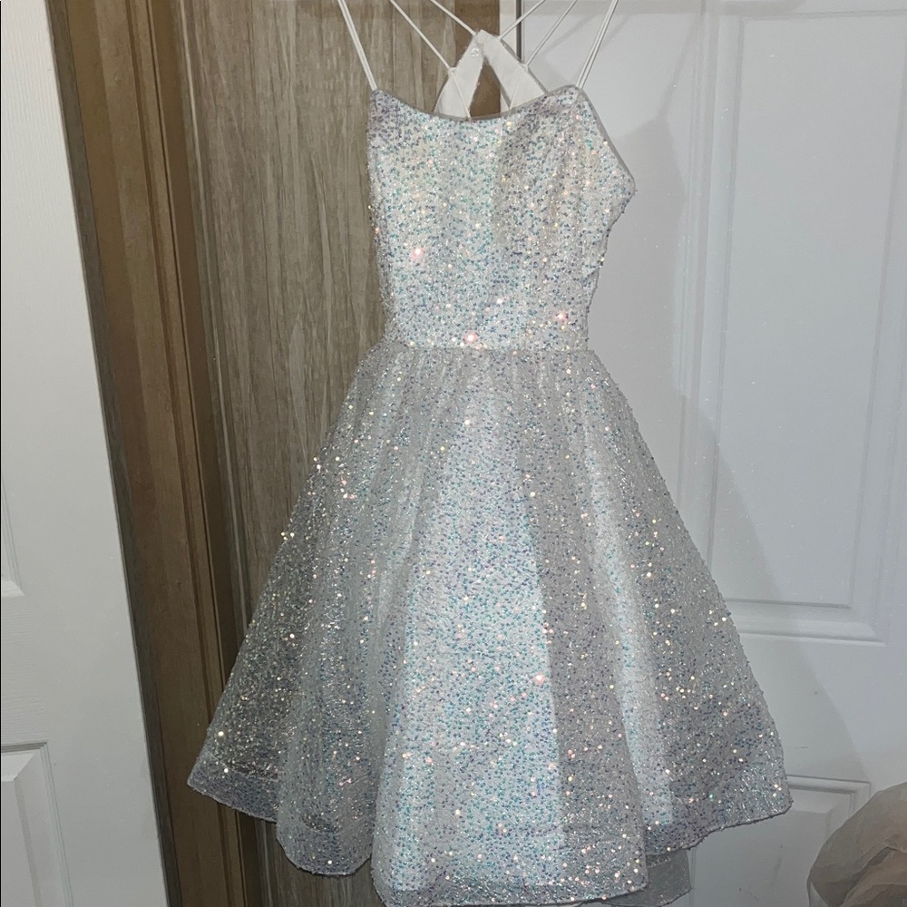 Camille La Vie Glittering Silver Dress